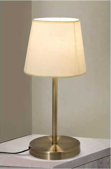 Home Lighting Metal Table Lamp for Socket E27 with White Shade and Silver Base