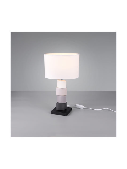 Trio Lighting Kano Циментова Настолна лампа за Цокъл E27 с Бял Абажур и Многоцветна Основа