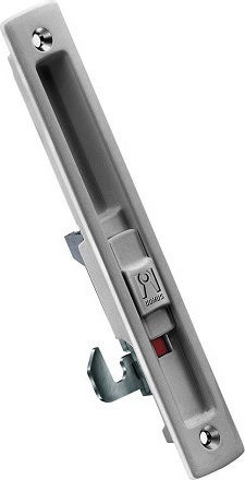 Domus Kliklok Lock for Sliding Aluminum Doors Silver with Key
