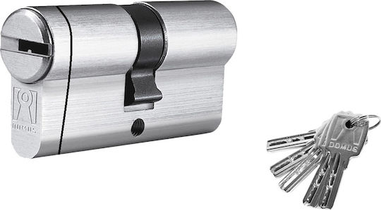 Domus Lock Cylinder Security ECON 65mm (30-35) with 5 Keys Silver