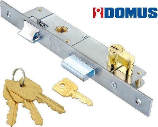 Domus Recessed Lock Front door with Cylinder and Center 54mm Silver Left