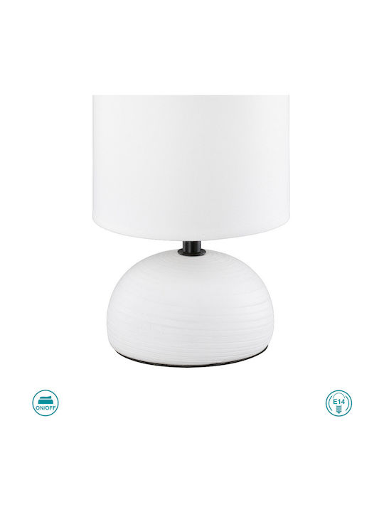 Trio Lighting Luci Κεραμικό Πορτατίφ για Ντουί E14 με Λευκό Καπέλο και Βάση