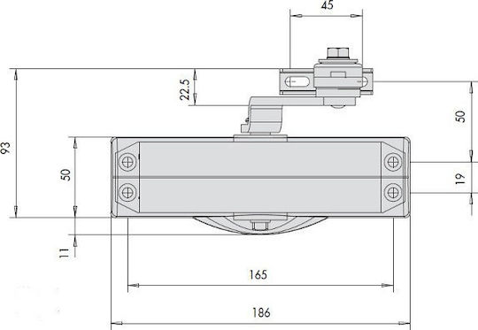 Cisa C1416 Μηχανισμός Επαναφοράς για Πόρτες έως 110cm και 80kg Ασημί