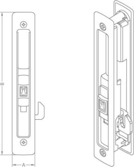 Domus Kliklok Lock for Sliding Aluminum Doors Black