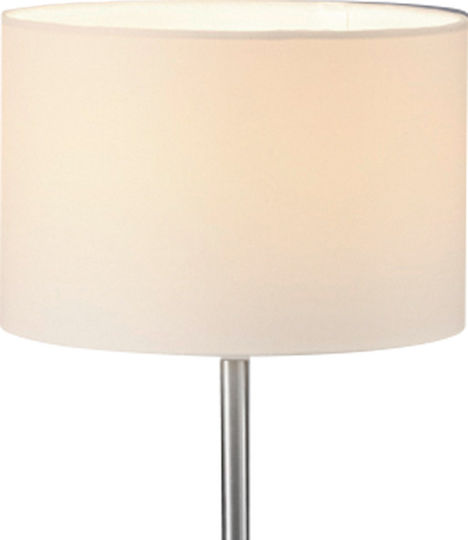 Trio Lighting Hotel Μεταλλικό Πορτατίφ για Ντουί E14 με Λευκό Καπέλο και Ασημί Βάση