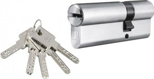 Domus Lock Cylinder Security ECON 100mm (30-70) with 5 Keys Silver