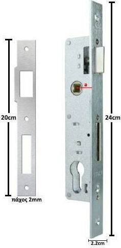 Hugo Locks Eingelassene Schloss Vordertür mit Zentrum 30mm Silber