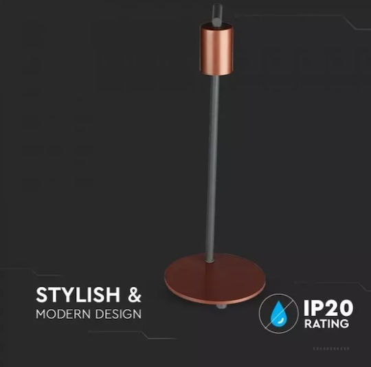 V-TAC Metal Table Lamp for E27 Socket with Copper Base