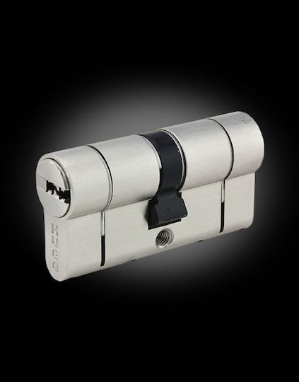 Hugo Locks Κύλινδρος Κλειδαριάς Ασφαλείας GR 3.5S 75mm (30-45) με 5 Κλειδιά Ασημί