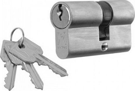 Domus Lock Cylinder 70mm (35-35) with 3 Keys Silver