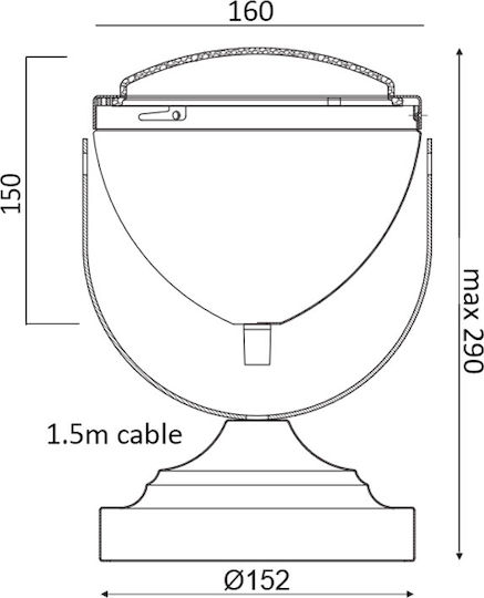 Aca Harley Dekorative Lampe mit Fassung für E14 Lampe Silber