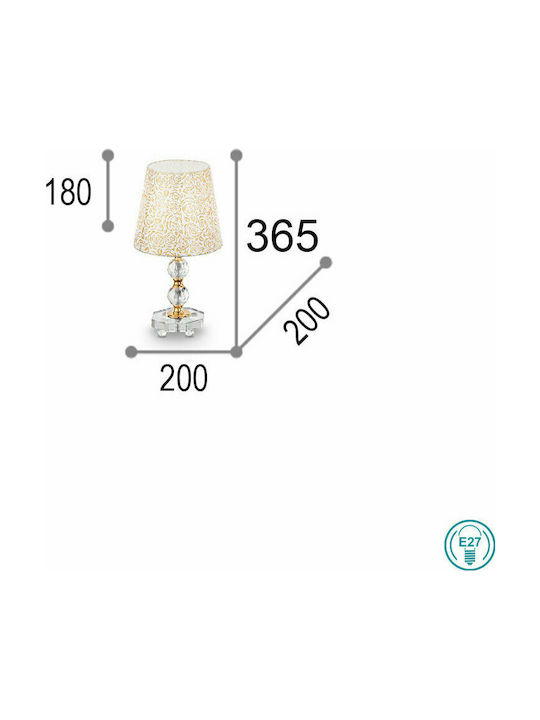 Ideal Lux Metall Tischlampe für Fassung E27 mit Schirm und Transparent Basis