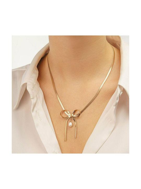 Excite-Fashion Halskette aus Vergoldet Stahl mit Perlen
