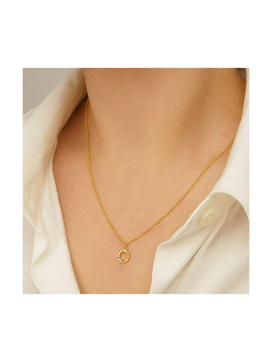 Excite-Fashion Silver Series Necklace Geometric from Gold Plated Silver with Zircon