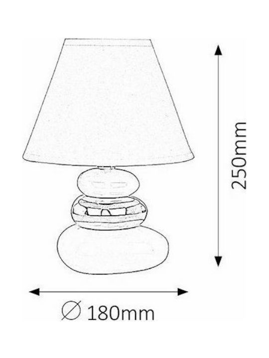 Rabalux Salem Ceramic Table Lamp for Socket E14 with White Shade and Multicolor Base