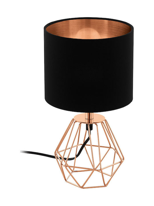 Eglo Metall Tischlampe für Fassung E14 mit Schwarz Schirm und Gold Basis