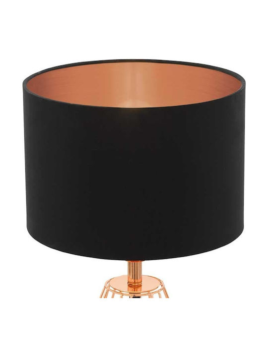 Eglo Metall Tischlampe für Fassung E14 mit Schwarz Schirm und Gold Basis