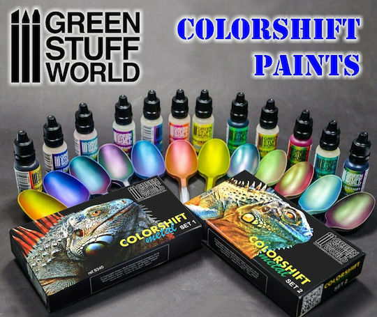 Green Stuff World Colorshift Metal Vopsea Pentru Modelare Chameleon Tropical Green 17ml