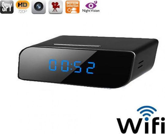 Hidden Camera WiFi Clock 720P with Memory Card Slot and Motion Detector