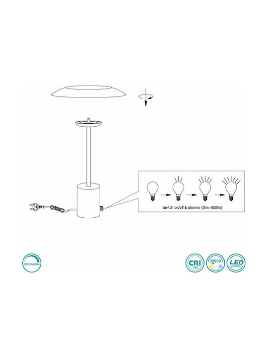 Faro Barcelona Hoshi Μεταλλικό Πορτατίφ LED με Χρυσό Καπέλο και Βάση