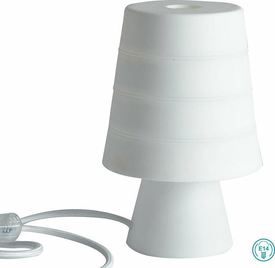 Fan Europe Plastic Table Lamp for Socket E14 with White Shade and Base