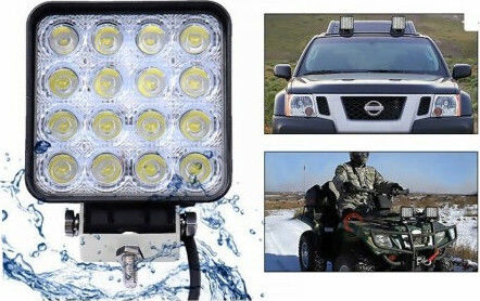 Squareς Waterproof Headlights Car LED Universal 12 / 24V 48W 8.4cm 1pcs