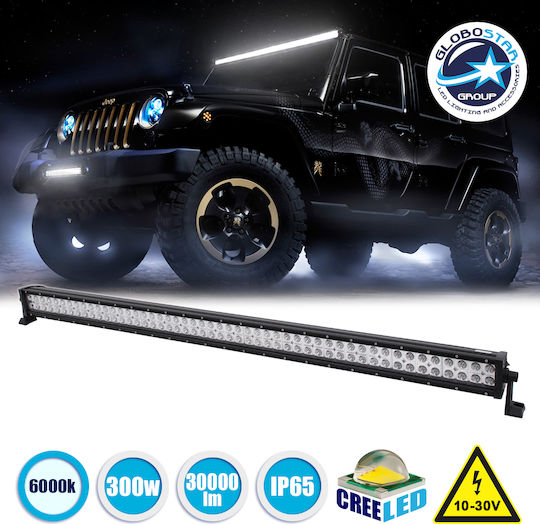 GloboStar Waterproof LED Lightbar Universal 10-30V 300W 134cm with White Lighting 1pcs