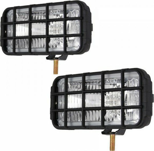 Autoline Τετράγωνοι Προβολείς Αυτοκινήτου Universal 12V 55W με Λευκό Φωτισμό 2τμχ