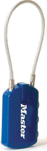 Master Lock Steel Padlock with Cable Combination Various Colors Label 30mm Black 1pcs