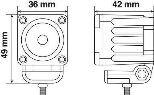 Lampa WL-19 Squareς Waterproof Headlights Car LED Universal 9 - 32V 10W 1pcs