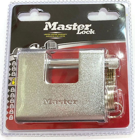 Master Lock 680EURD Ατσάλινο Λουκέτο Τάκου με Κλειδί 80mm Ασημί