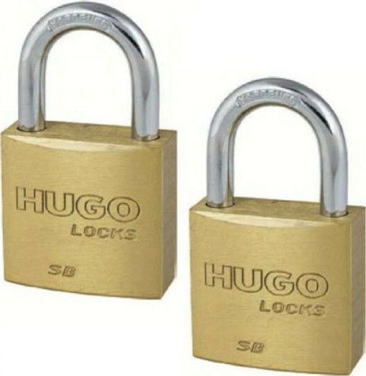 Hugo Locks SB40 Бронзово Лукето Заключване на скоба с ключ Месинг 40мм 2бр