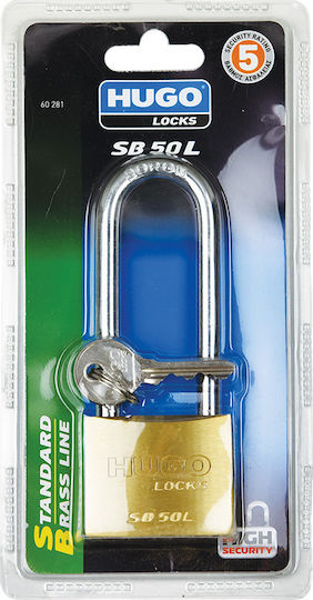 Hugo Locks Steel Padlock Lengthened with Key 30mm 1pcs
