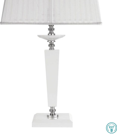 Ondaluce Cherub Glass Table Lamp for Socket E27 with White Shade and Base