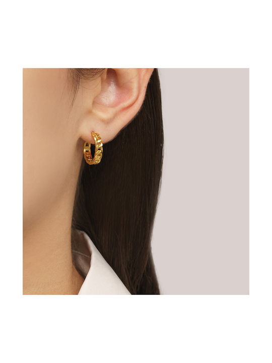 Excite-Fashion Steel And Shine Earrings Hoops made of Steel Gold Plated