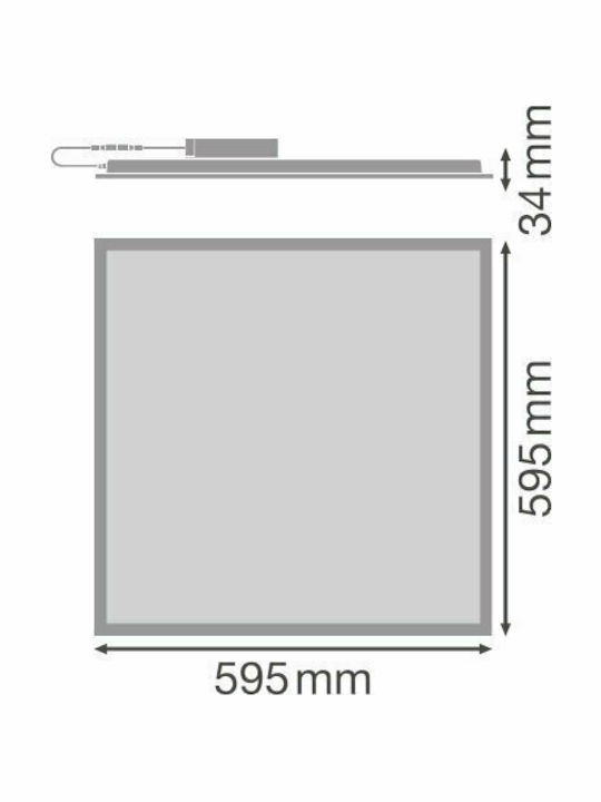 Ledvance Square Outdoor LED Panel 36W with Cool White Light 6500K 60x60cm