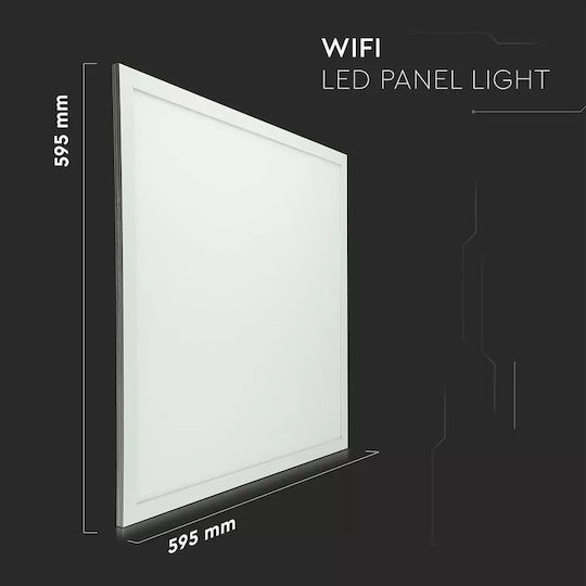 V-TAC Τετράγωνο Χωνευτό LED Panel 40W με Θερμό Λευκό Φως 3000K 60x60εκ.