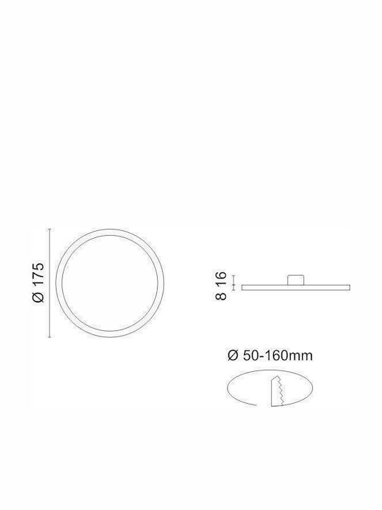 Spot Light Round Recessed LED Panel 15W with Natural White Light 4000K 17.5cm