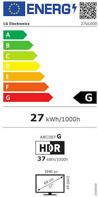 LG 27UL600-W IPS HDR (High Dynamic Range) Монитор 27" 4К 3840x2160 с време за реакция 5мс GTG