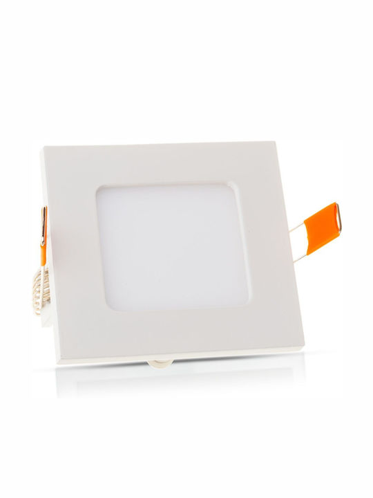 V-TAC Τετράγωνο Χωνευτό LED Panel 18W με Φυσικό Λευκό Φως 4000K 22.5x22.5εκ.