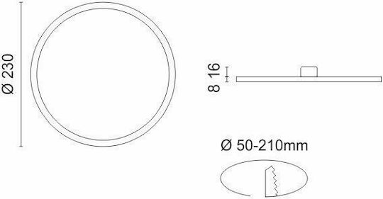 Spot Light Στρογγυλό Χωνευτό LED Panel 20W με Φυσικό Λευκό Φως 4000K 23εκ.