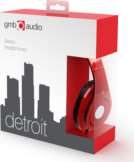 Gembird Detroit Жични Over Ear Слушалки Червени