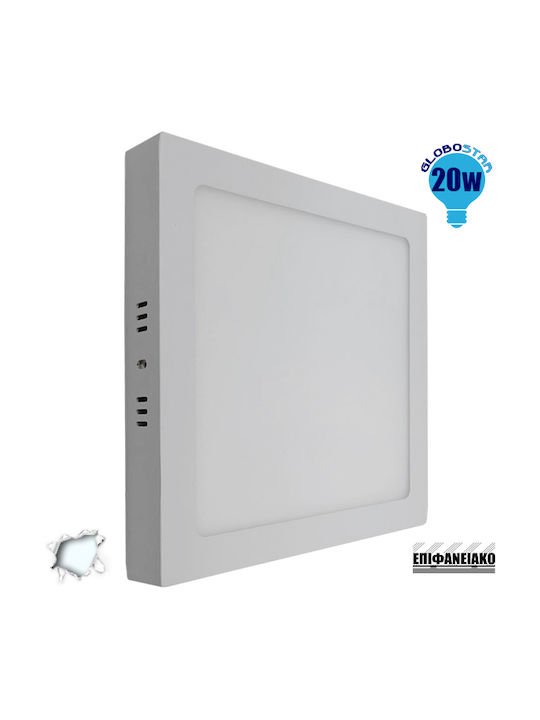 GloboStar Platz Draußen LED Panel 20W mit Kaltweiß Licht 6000K