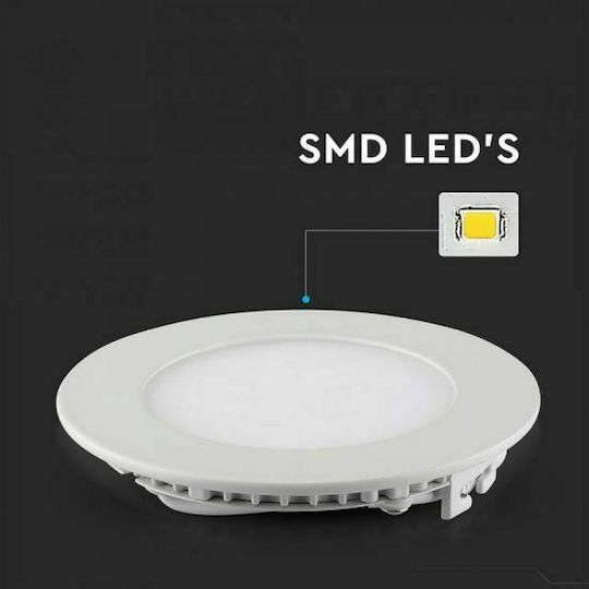 V-TAC Rund Vertieft LED Panel 18W mit Warmes Weiß Licht 3000K