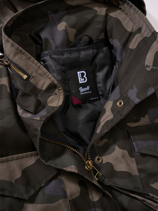 Kurz Damen Parka Jacke für Winter Dark Camo
