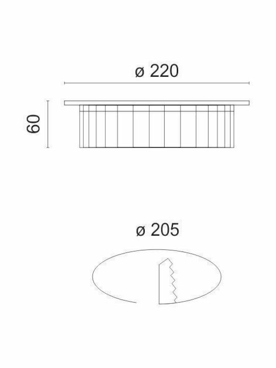 Spot Light Round Recessed LED Panel 30W with Warm White Light 22x22cm