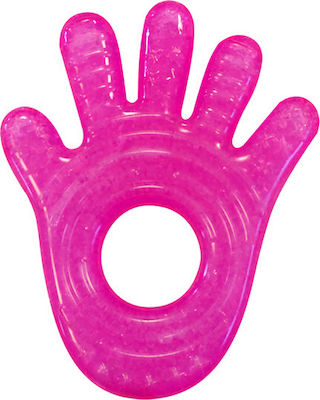 Munchkin Fun Ice Hand Teething Ring with Gel made of Silicone for 0 m+ Fuchsia Hand 1pcs