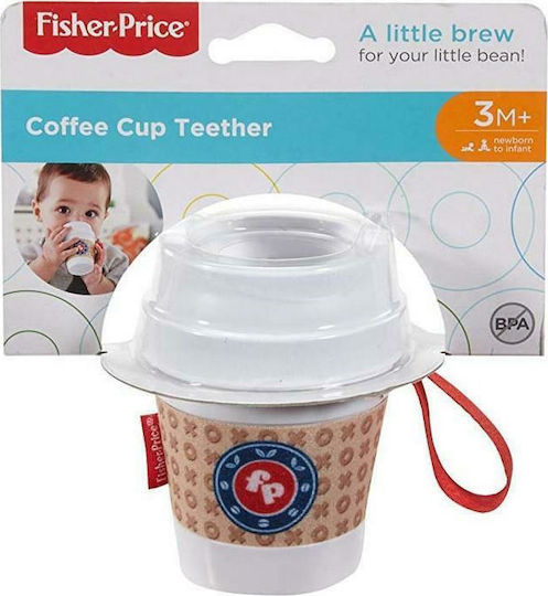 Fisher Price Coffee Cup Teether Rattle for Teething made of Plastic for 3 months+