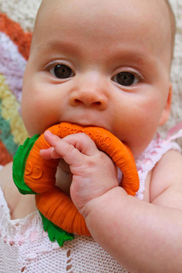 Oli&Carol Cathy the Carrot Μασητικός Κρίκος Οδοντοφυΐας από Καουτσούκ για 3 m+