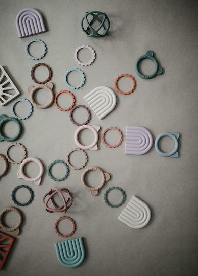 Mushie Ball Teething Ring from Silicone for 0 m+